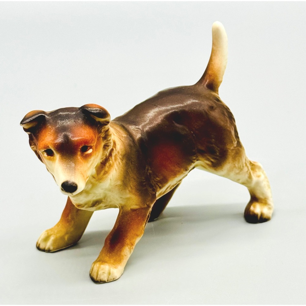 Collie Rough Coat Mother and Puppy Set Dog Figurine Brown Ceramic Japan - Picture 10 of 16